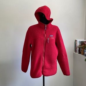 Patagonia Retro Pile Zip Fleece Hoody Red Women’s Large